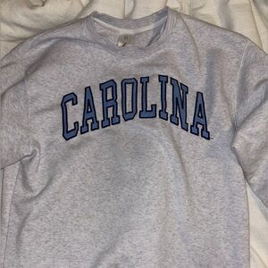 North Carolina Tar Heels unisex embroidered crewneck, gray, like new, M